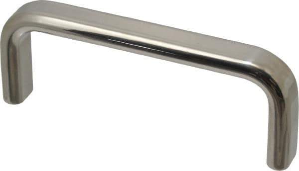 Sugatsune - 9/16" Handle Diam, Polished Stainless Steel Drawer Pull - 1-9/16" Projection, 4-1/4" Center to Center, 4-1/4" Long - Apex Tool & Supply