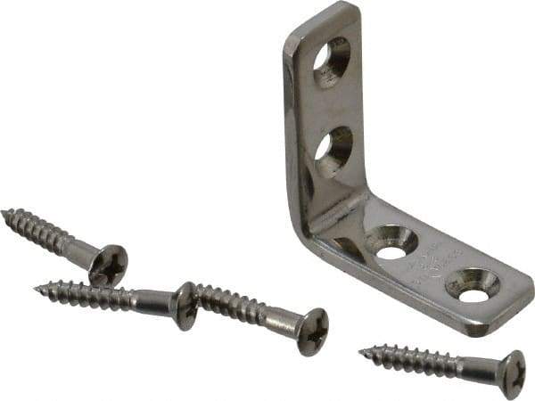 Sugatsune - 1-7/32" Long x 15/32" Wide, 18-8 Stainless Steel, Corner Brackets - Apex Tool & Supply