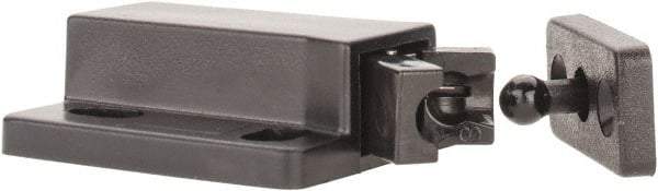 Sugatsune - 1-3/8" Long x 3/4" Wide x 1/2" High, Plastic Compact Safe Push Latch - MC-28 Catch - Black Coated - Apex Tool & Supply