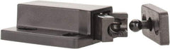 Sugatsune - 1-3/8" Long x 3/4" Wide x 1/2" High, Plastic Compact Safe Push Latch - MC-28 Catch - Black Coated - Apex Tool & Supply