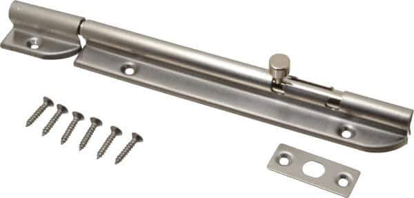 Sugatsune - 7-3/8" Long, 1-1/16" Wide Stainless Steel Barrel Bolts - Nickel Plated - Apex Tool & Supply