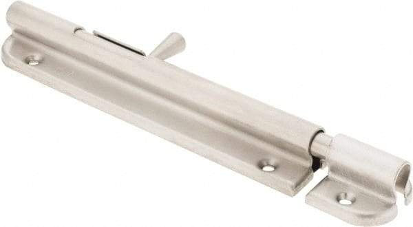 Sugatsune - 6-1/16" Long, 1" Wide Stainless Steel Barrel Bolts - Nickel Plated - Apex Tool & Supply