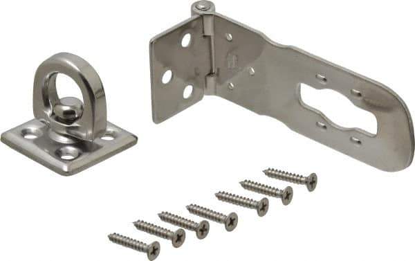 Sugatsune - 3-15/16" Long x 1-3/8" Wide, Durable Hasp - Stainless Steel - Apex Tool & Supply