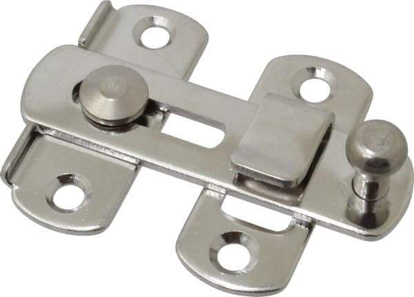 Sugatsune - 2-3/4" Long x 2" Wide, Slide Bar Latch - Stainless Steel, with Polished Finish - Apex Tool & Supply
