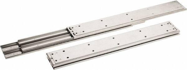 Sugatsune - 18" Slide Length, 18.56" Travel Length, Stainless Steel Ball Bearing Slide SSR-10 - 7/8" Wide, 2-3/4" High, 551 Lb Capacity at Full Extension, Satin Finish - Apex Tool & Supply