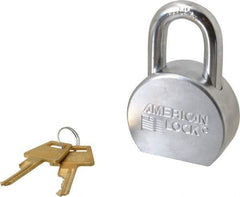 American Lock - 1-1/16" Shackle Clearance, Keyed Different A700 Padlock - 7/16" Shackle Diam, Steel, with Satin Chrome, Triple Plated Finish - Apex Tool & Supply