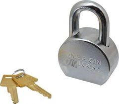 American Lock - 1-1/16" Shackle Clearance, Keyed Alike A700 Padlock - 7/16" Shackle Diam, Steel, with Satin Chrome, Triple Plated Finish - Apex Tool & Supply