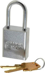 American Lock - 1-1/2" Shackle Clearance, Keyed Different A5101 Padlock - 1/4" Shackle Diam, Steel - Apex Tool & Supply