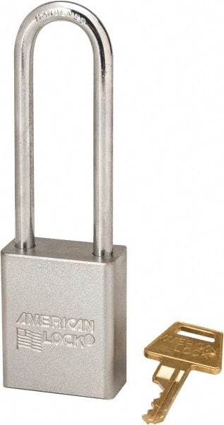American Lock - 3" Shackle Clearance, Keyed Different A5102 Padlock - 1/4" Shackle Diam, Steel - Apex Tool & Supply