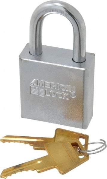 American Lock - 1-1/8" Shackle Clearance, Keyed Different A5200 Padlock - 5/16" Shackle Diam, Steel - Apex Tool & Supply