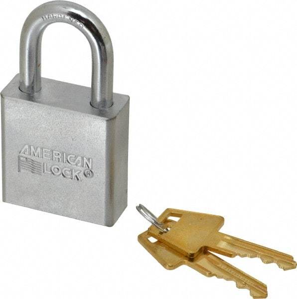 American Lock - 1-1/8" Shackle Clearance, Keyed Alike A5200 Padlock - 5/16" Shackle Diam, Steel - Apex Tool & Supply