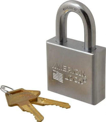 American Lock - 1-1/8" Shackle Clearance, Keyed Different A5260 Padlock - 3/8" Shackle Diam, Steel, with Solid Steel Finish - Apex Tool & Supply