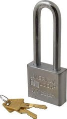 American Lock - 3" Shackle Clearance, Keyed Different A5262 Padlock - 3/8" Shackle Diam, Steel, with Solid Steel Finish - Apex Tool & Supply