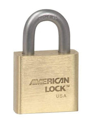 American Lock - 3" Shackle Clearance, Keyed Alike A5572 Padlock - 3/8" Shackle Diam, Steel & Brass, with Solid Extruded Brass Finish - Apex Tool & Supply