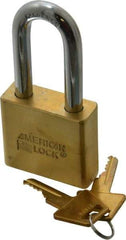 American Lock - 2" Shackle Clearance, Keyed Alike A5571 Padlock - 3/8" Shackle Diam, Steel & Brass, with Solid Extruded Brass Finish - Apex Tool & Supply