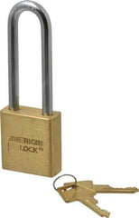 American Lock - 3" Shackle Clearance, Keyed Different A5562 Padlock - 5/16" Shackle Diam, Steel & Brass, with Solid Extruded Brass Finish - Apex Tool & Supply