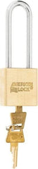 American Lock - 3" Shackle Clearance, Keyed Alike A5562 Padlock - 5/16" Shackle Diam, Steel & Brass, with Solid Extruded Brass Finish - Apex Tool & Supply