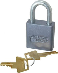 American Lock - 1-1/16" Shackle Clearance, Keyed Alike A10 Padlock - 5/16" Shackle Diam, Aluminum, with Solid Aluminum Finish - Apex Tool & Supply
