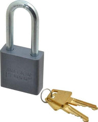 American Lock - 2" Shackle Clearance, Keyed Alike A11 Padlock - 5/16" Shackle Diam, Aluminum, with Solid Aluminum Finish - Apex Tool & Supply