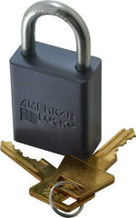 American Lock - 1" Shackle Clearance, Keyed Alike A30 Padlock - 1/4" Shackle Diam, Aluminum, with Solid Aluminum Finish - Apex Tool & Supply