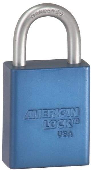 American Lock - Keyed Alike Conductive Lockout Padlock - 3" Shackle Clearance, 1/4" Shackle Diam, 1.8" Body Height x 1-1/2" Body Width, Orange, 5 Pins - Apex Tool & Supply