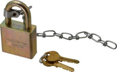 American Lock - 1-1/8" Shackle Clearance, Keyed Different A5200GLWN Padlock - 5/16" Shackle Diam, Steel, with Solid Steel Finish - Apex Tool & Supply