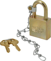 American Lock - 1-1/8" Shackle Clearance, Keyed Alike A5200GLWN Padlock - 5/16" Shackle Diam, Steel, with Solid Steel Finish - Apex Tool & Supply