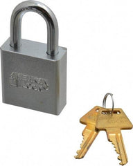 American Lock - 1-1/8" Shackle Clearance, Keyed Alike A6200 Padlock - 5/16" Shackle Diam, Steel, with Solid Steel Finish - Apex Tool & Supply