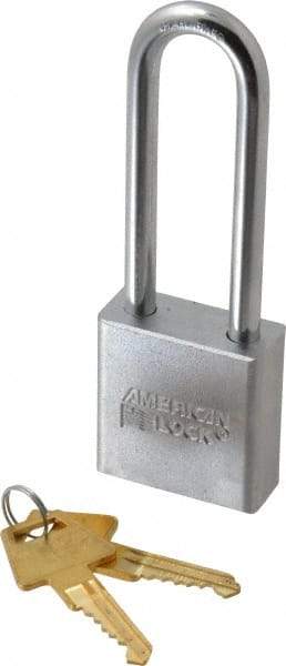 American Lock - 3" Shackle Clearance, Keyed Alike A6202 Padlock - 5/16" Shackle Diam, Steel, with Solid Steel Finish - Apex Tool & Supply