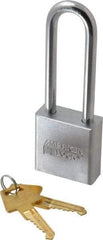 American Lock - 3" Shackle Clearance, Keyed Alike A6202 Padlock - 5/16" Shackle Diam, Steel, with Solid Steel Finish - Apex Tool & Supply