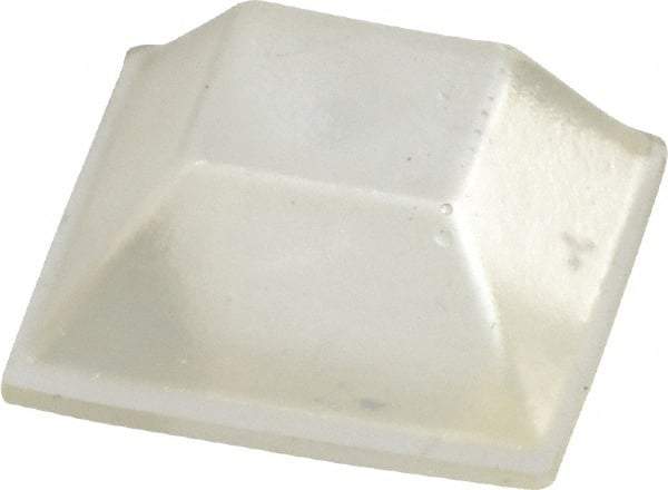 Made in USA - 0.81" Wide x 0.3" High, Self Adhesive Polyurethane Bumpers - Tapered Square - Apex Tool & Supply