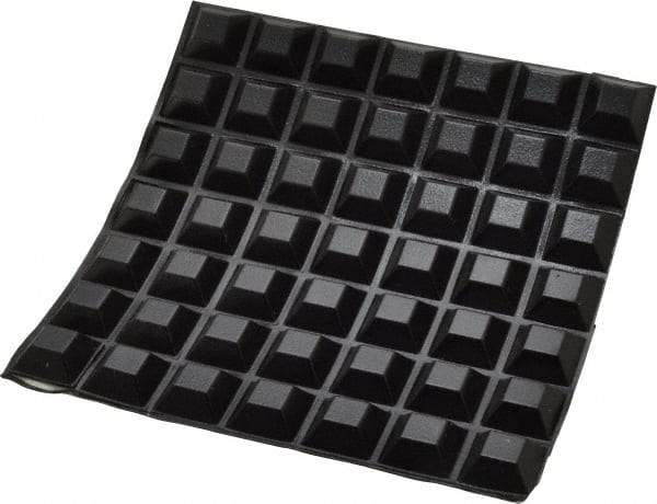Made in USA - 0.81" Wide x 0.3" High, Self Adhesive Polyurethane Bumpers - Tapered Square - Apex Tool & Supply
