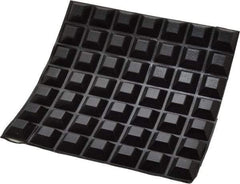 Made in USA - 0.81" Wide x 0.3" High, Self Adhesive Polyurethane Bumpers - Tapered Square - Apex Tool & Supply