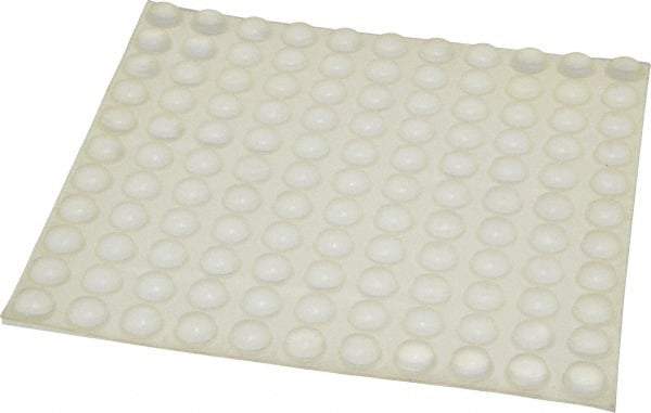Made in USA - 0.44" Wide x 0.2" High, Self Adhesive Polyurethane Bumpers - Hemispherical - Apex Tool & Supply