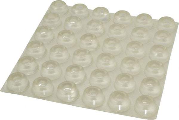 Made in USA - 0.88" Wide x 0.4" High, Self Adhesive Polyurethane Bumpers - Circular Recessed - Apex Tool & Supply