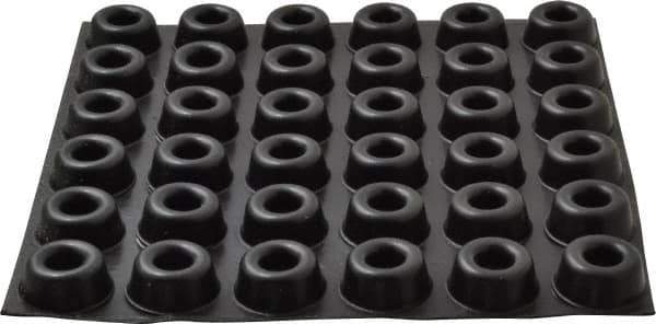 Made in USA - 0.88" Wide x 0.4" High, Self Adhesive Polyurethane Bumpers - Circular Recessed - Apex Tool & Supply