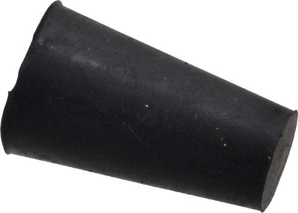 Made in USA - 25/64" Small End, 19/32" Large End Diam, Size 00, Tapered Rubber Stopper - 38 to 48 Shore A Durometer Hardness - Apex Tool & Supply