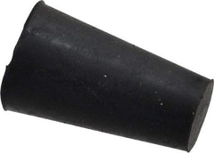 Made in USA - 25/64" Small End, 19/32" Large End Diam, Size 00, Tapered Rubber Stopper - 38 to 48 Shore A Durometer Hardness - Apex Tool & Supply