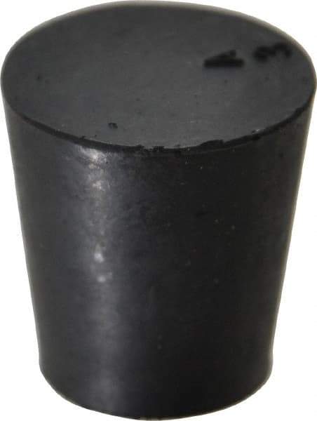 Made in USA - 45/64" Small End, 15/16" Large End Diam, Size 3, Tapered Rubber Stopper - 38 to 48 Shore A Durometer Hardness - Apex Tool & Supply