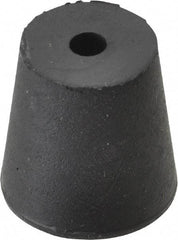 Made in USA - #3, 45/64 Small to 15/16 Large End Diam, Tapered Rubber Stopper with Hole - 38 to 48 Shore A Durometer, 13/64" Hole Diam - Apex Tool & Supply