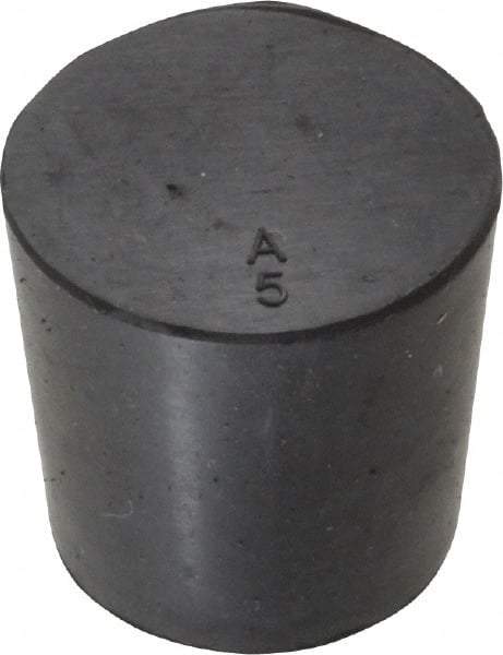 Made in USA - 29/32" Small End, 1-1/16" Large End Diam, Size 5, Tapered Rubber Stopper - 38 to 48 Shore A Durometer Hardness - Apex Tool & Supply