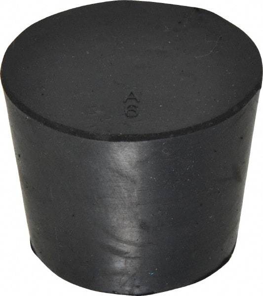 Made in USA - 1-1/64" Small End, 1-17/64" Large End Diam, Size 6, Tapered Rubber Stopper - 38 to 48 Shore A Durometer Hardness - Apex Tool & Supply