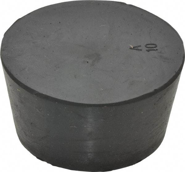 Made in USA - 1-21/32" Small End, 1-31/32" Large End Diam, Size 10, Tapered Rubber Stopper - 38 to 48 Shore A Durometer Hardness - Apex Tool & Supply