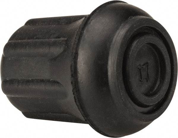 Made in USA - 5/8" ID, Rubber Crutch Tip - 1-5/16" Overall Height - Apex Tool & Supply