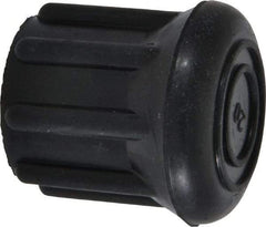 Made in USA - 1" ID, Rubber Crutch Tip - 1-19/32" Overall Height - Apex Tool & Supply