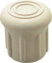 Made in USA - 1" ID, Rubber Crutch Tip - 1-19/32" Overall Height - Apex Tool & Supply
