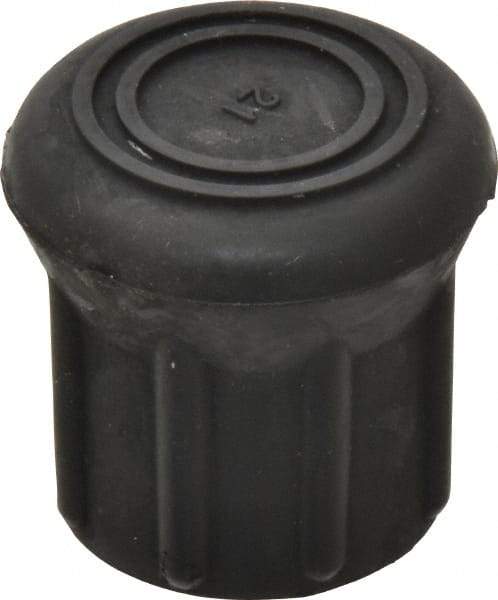 Made in USA - 1-1/8" ID, Rubber Crutch Tip - 1-23/32" Overall Height - Apex Tool & Supply