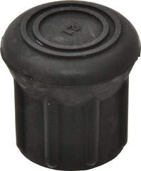Made in USA - 1-1/8" ID, Rubber Crutch Tip - 1-23/32" Overall Height - Apex Tool & Supply