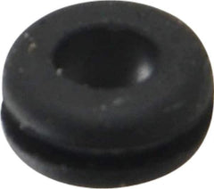 Made in USA - 1/4" OD, 1/8" Thick Flexible Grommet - Rubber, 3/16" Slot Diam x 1/32" Slot Width - Apex Tool & Supply