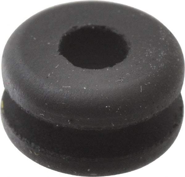 Made in USA - 11/32" OD, 3/16" Thick Flexible Grommet - Rubber, 3/16" Slot Diam x 1/16" Slot Width - Apex Tool & Supply